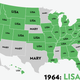 Illustration for article titled Map: Six Decades of the Most Popular Names for Girls, State-by-State